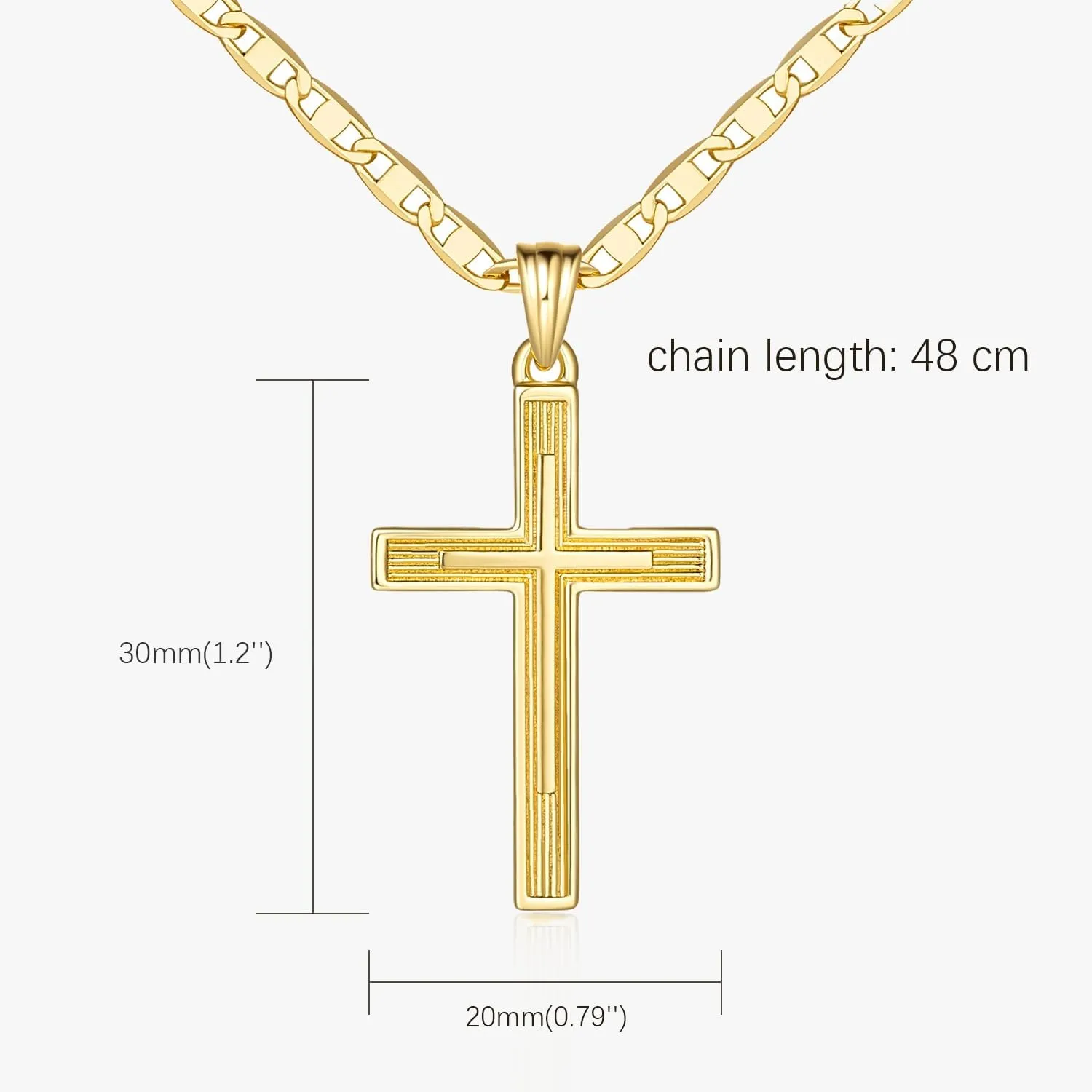 Cross Necklace Gold Cross Necklaces for Women 14K Gold Necklace for Women Double-Layered Womens Pendant Necklaces 26/30mm