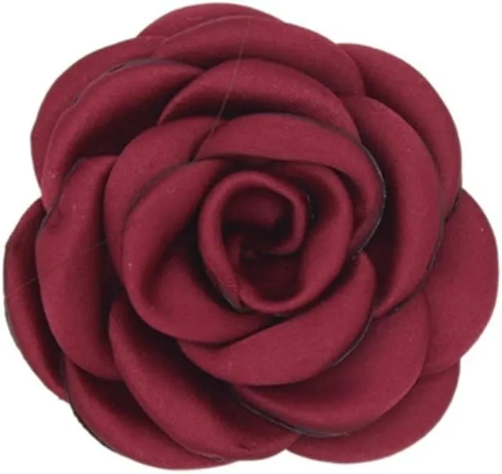 Cute Rose Flower Pins Brooches for Clothes Women Sweet Silk Fabric Statement Floral Lapel Pin Camellia Petal Brooch Trendy Costume Dress Prom Jewelry