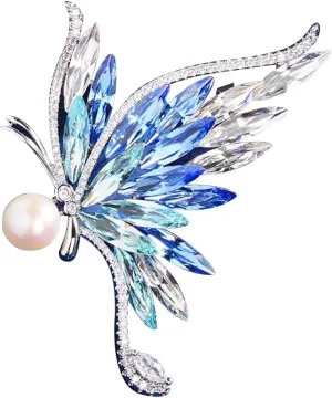 Dainty Brooch Pin for Women, Rhinestone Scarf Shawl Costume Brooches and Pins Flower Boutonniere Hat Bag Suit Dress Accessories Pearl Brooches Lapel Pins