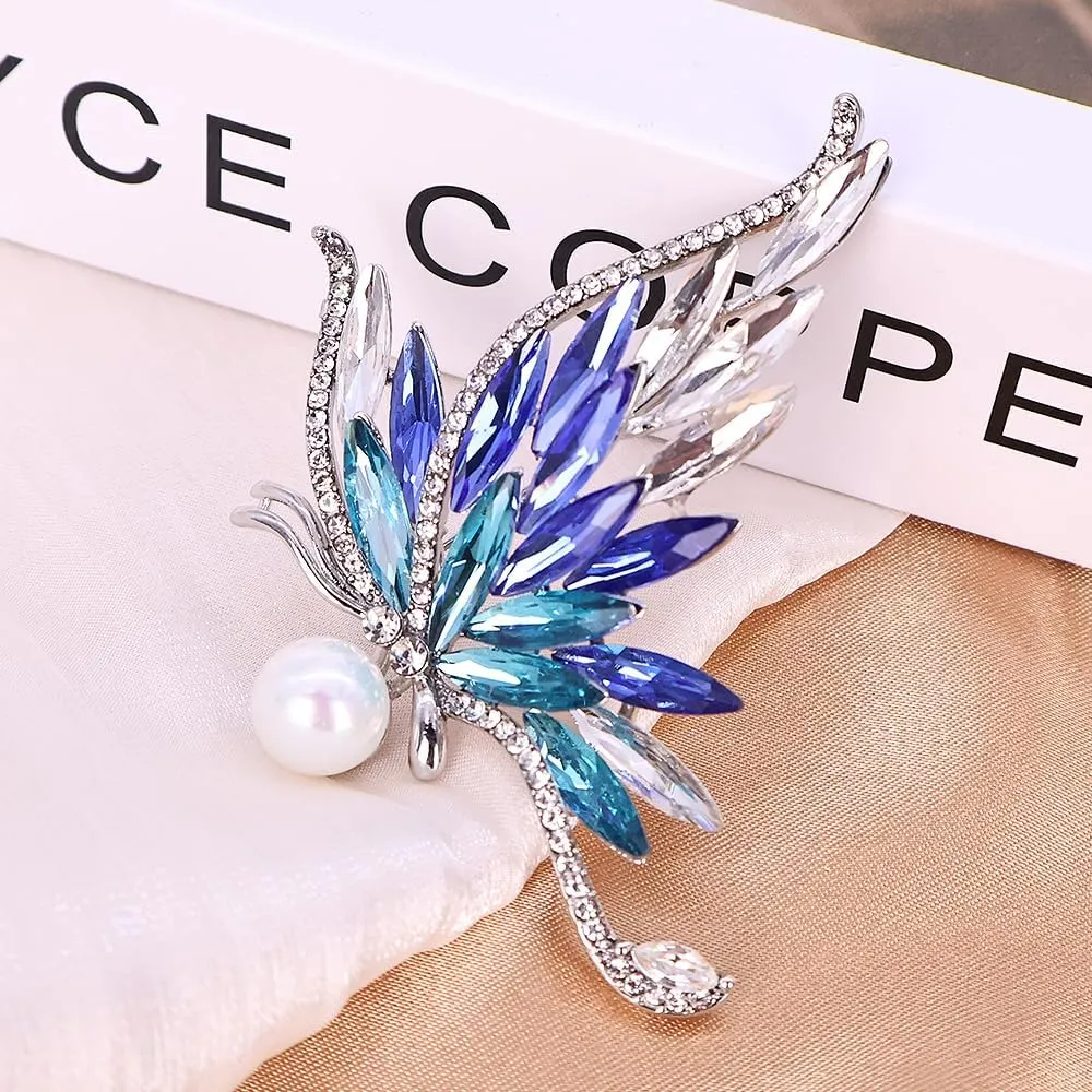 Dainty Brooch Pin for Women, Rhinestone Scarf Shawl Costume Brooches and Pins Flower Boutonniere Hat Bag Suit Dress Accessories Pearl Brooches Lapel Pins