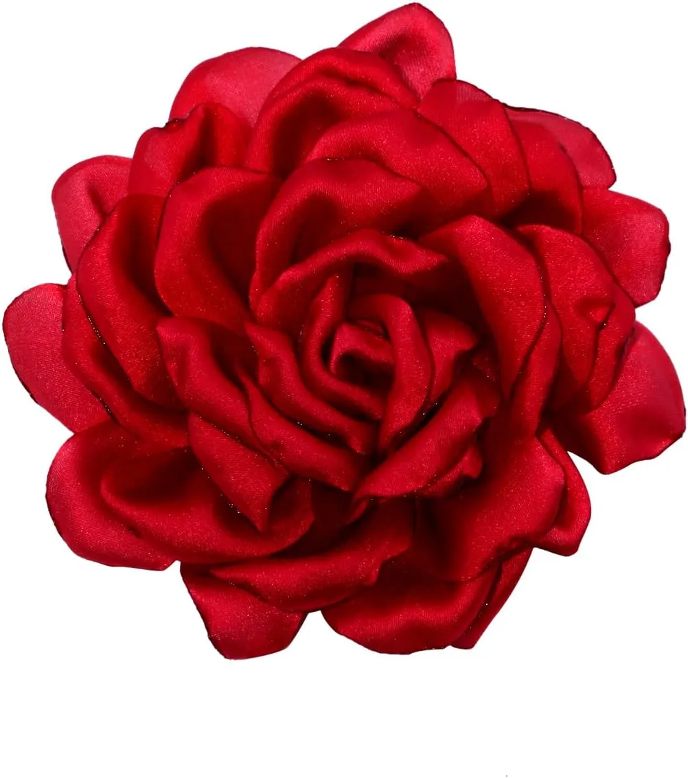 Dainty Fabric Flower Brooches Large Silk Lapel Pin Elegant Camellia Flower Brooch Pins for Women Classic Formal Occasions Clothing Accessories