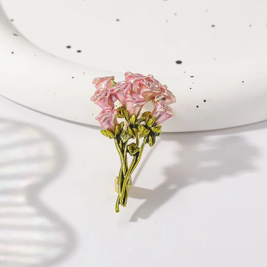 Dainty Flower Brooch Pins for Women Elegant Rhinestone Brooch Pin Cubic Zircon Pearl Enamel Badges Lapel Pins Trendy Banquet Prom Dress Jewelry Accessories Mother's Day Gift