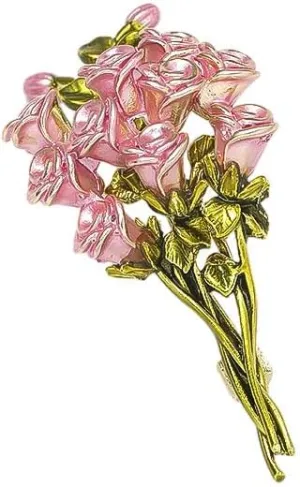 Dainty Flower Brooch Pins for Women Elegant Rhinestone Brooch Pin Cubic Zircon Pearl Enamel Badges Lapel Pins Trendy Banquet Prom Dress Jewelry Accessories Mother's Day Gift