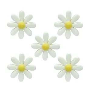 Daisy Flower broochs, Set of 5, Small Lapel Pins for Dresses, backpacks, jumpers (5pcs white)