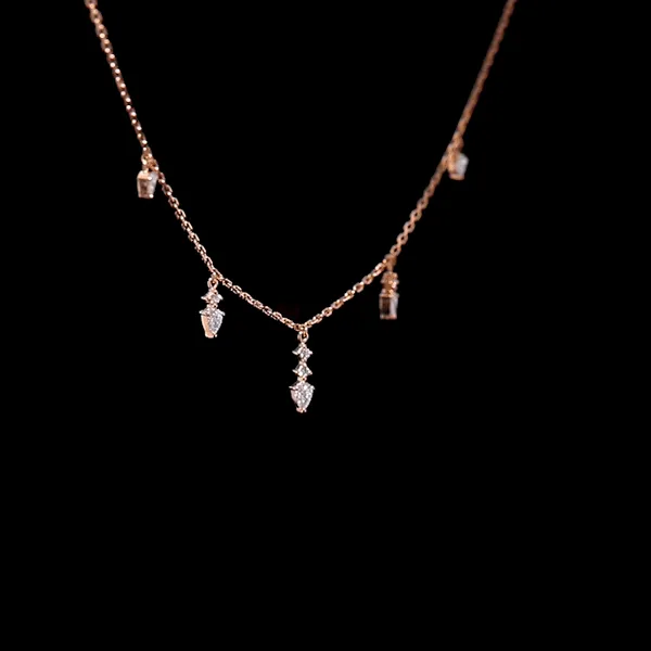 Dangling Round and Pear Diamond Choker
