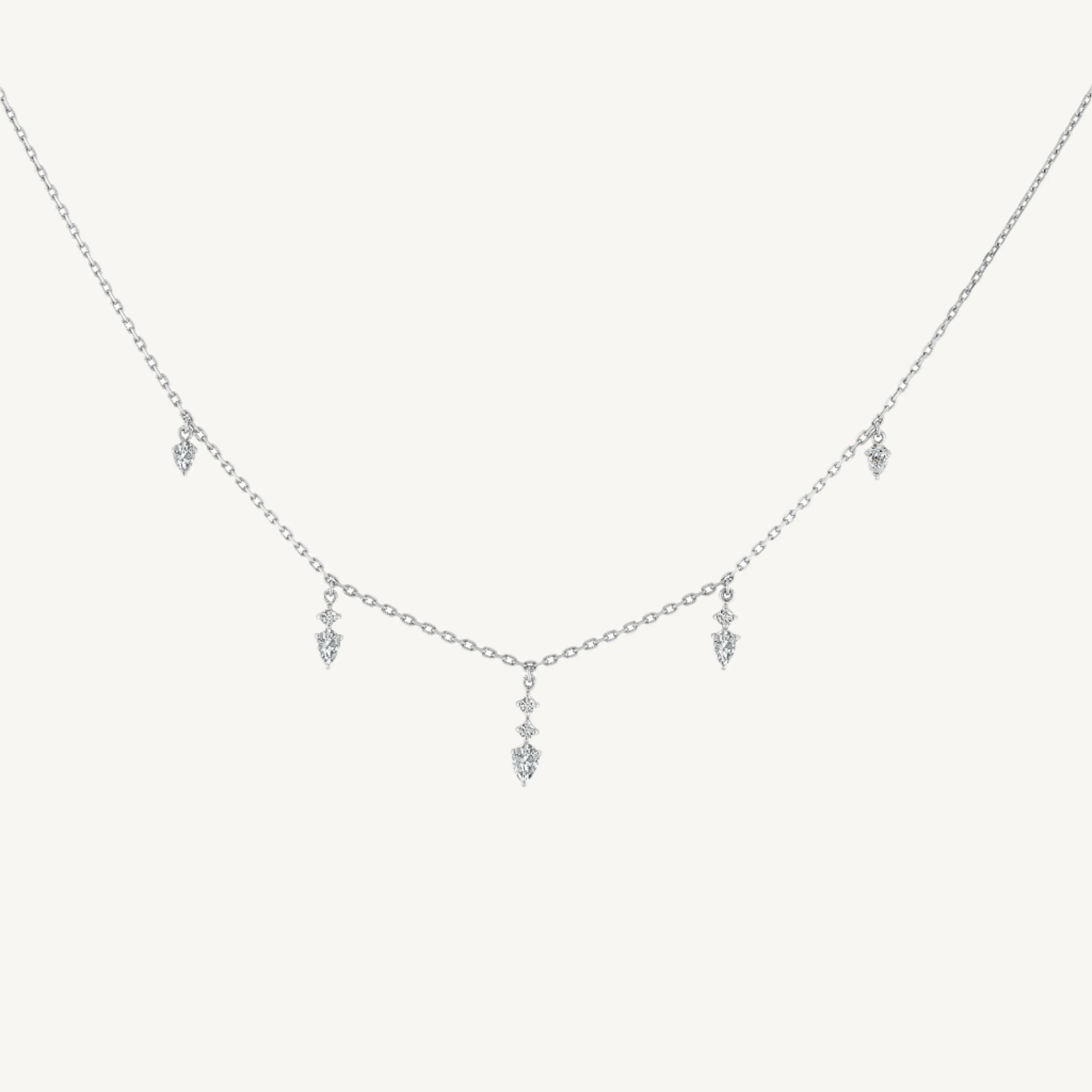 Dangling Round and Pear Diamond Choker