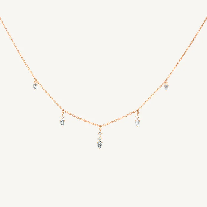 Dangling Round and Pear Diamond Choker