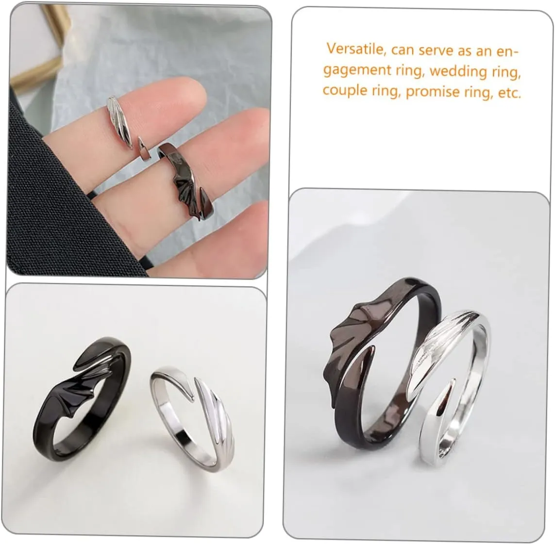 Devil Ring for Women Ring for Men Stackable Rings for Women Zinc Alloy Adjustable Rings for Women