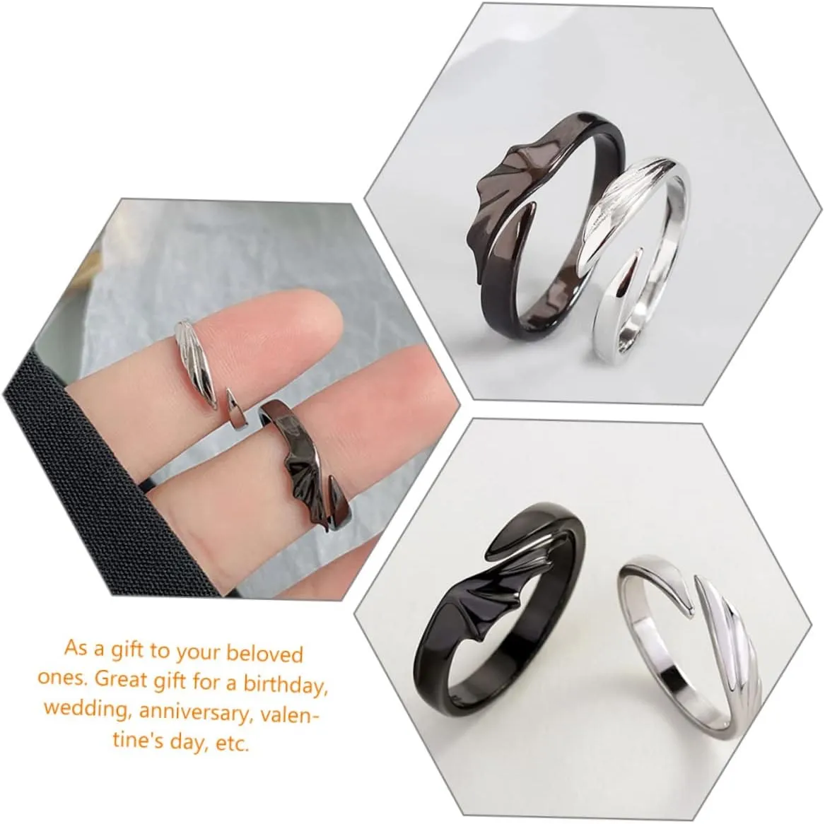 Devil Ring for Women Ring for Men Stackable Rings for Women Zinc Alloy Adjustable Rings for Women