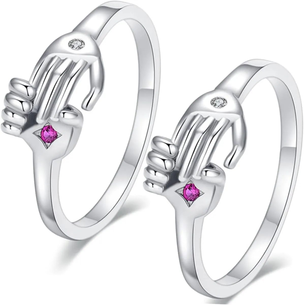Didiseaon 2pcs Couples Rings Promise Ring for Couples Adjustable Opening Ring Creative Jewelry Set