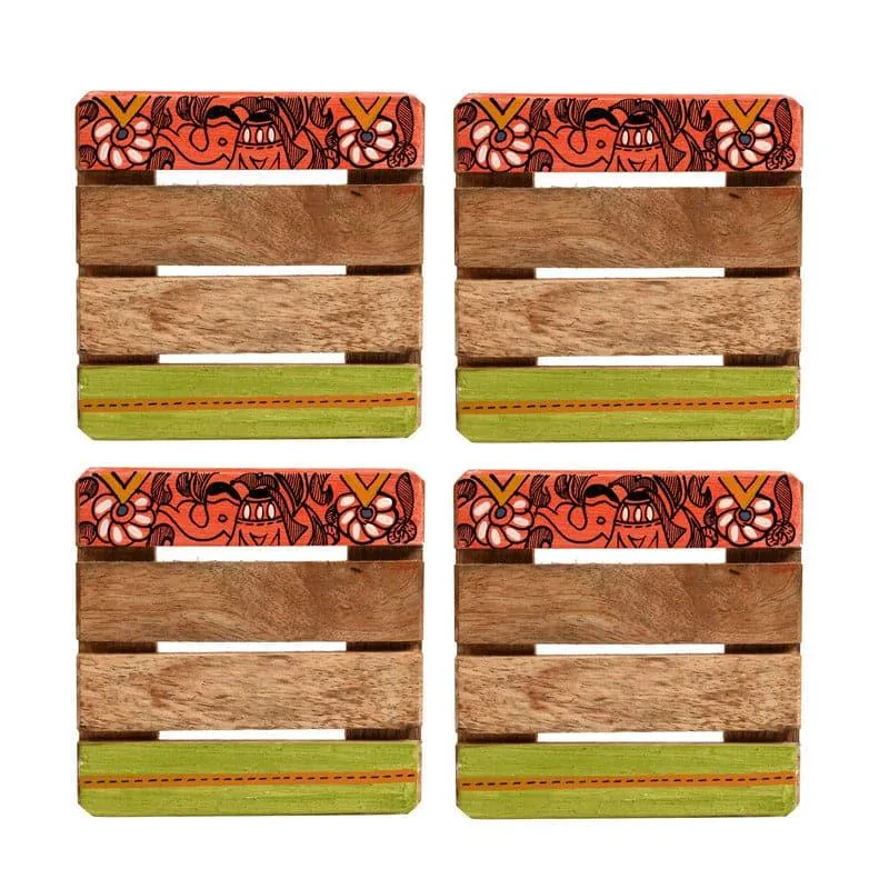 Dittaya Madhubani Coaster - Set Of Four