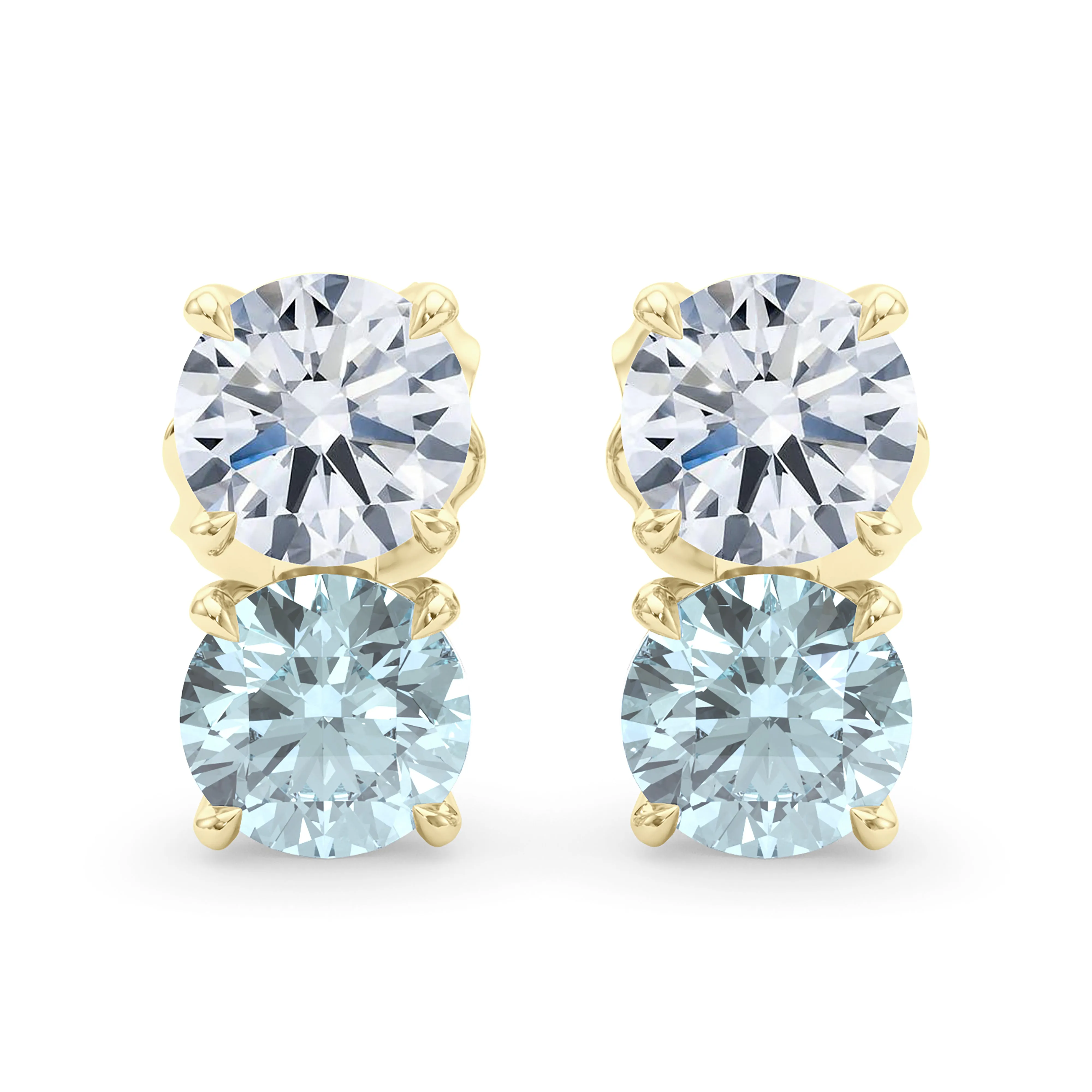 Double Diamond & Birthstone Earring