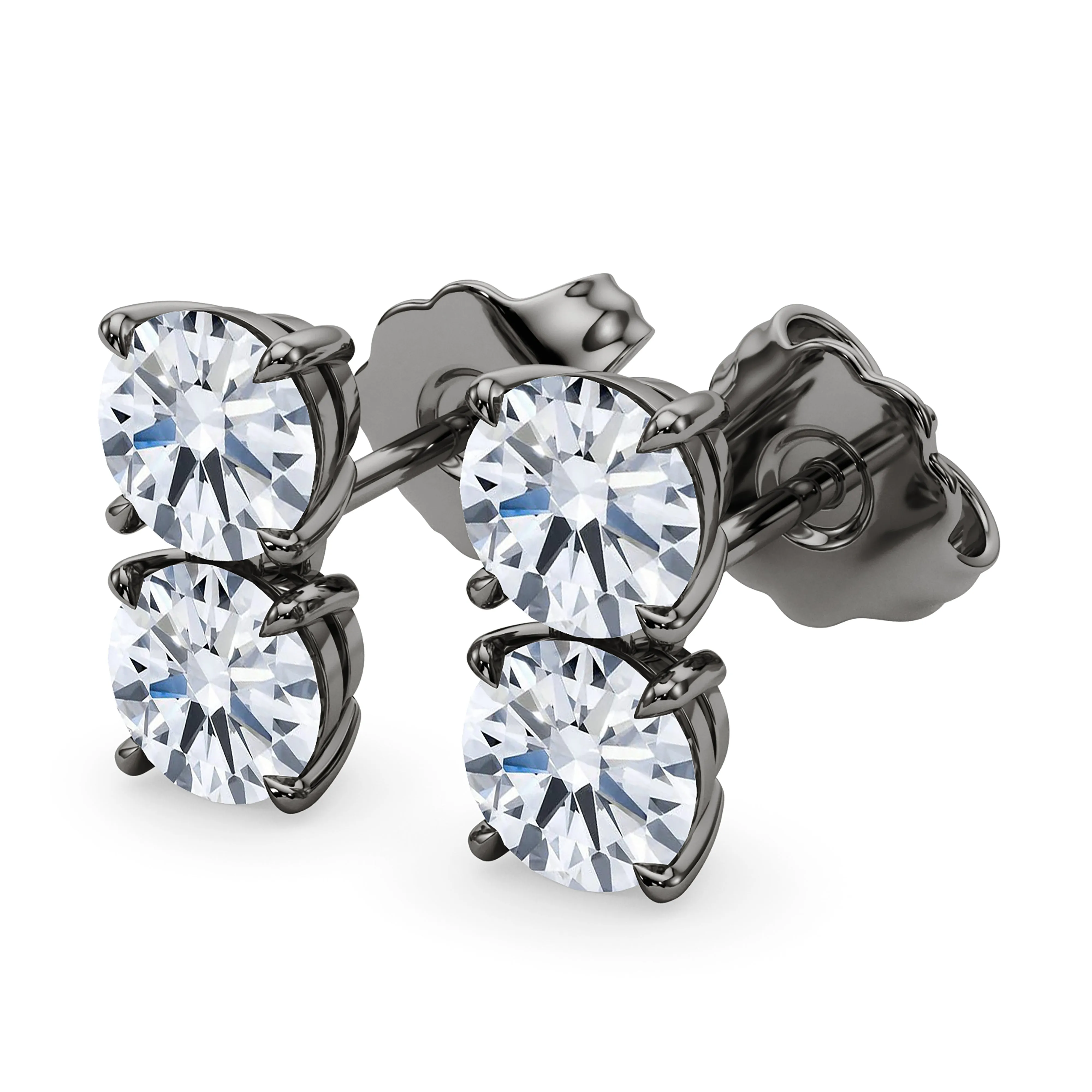 Double Diamond & Birthstone Earring