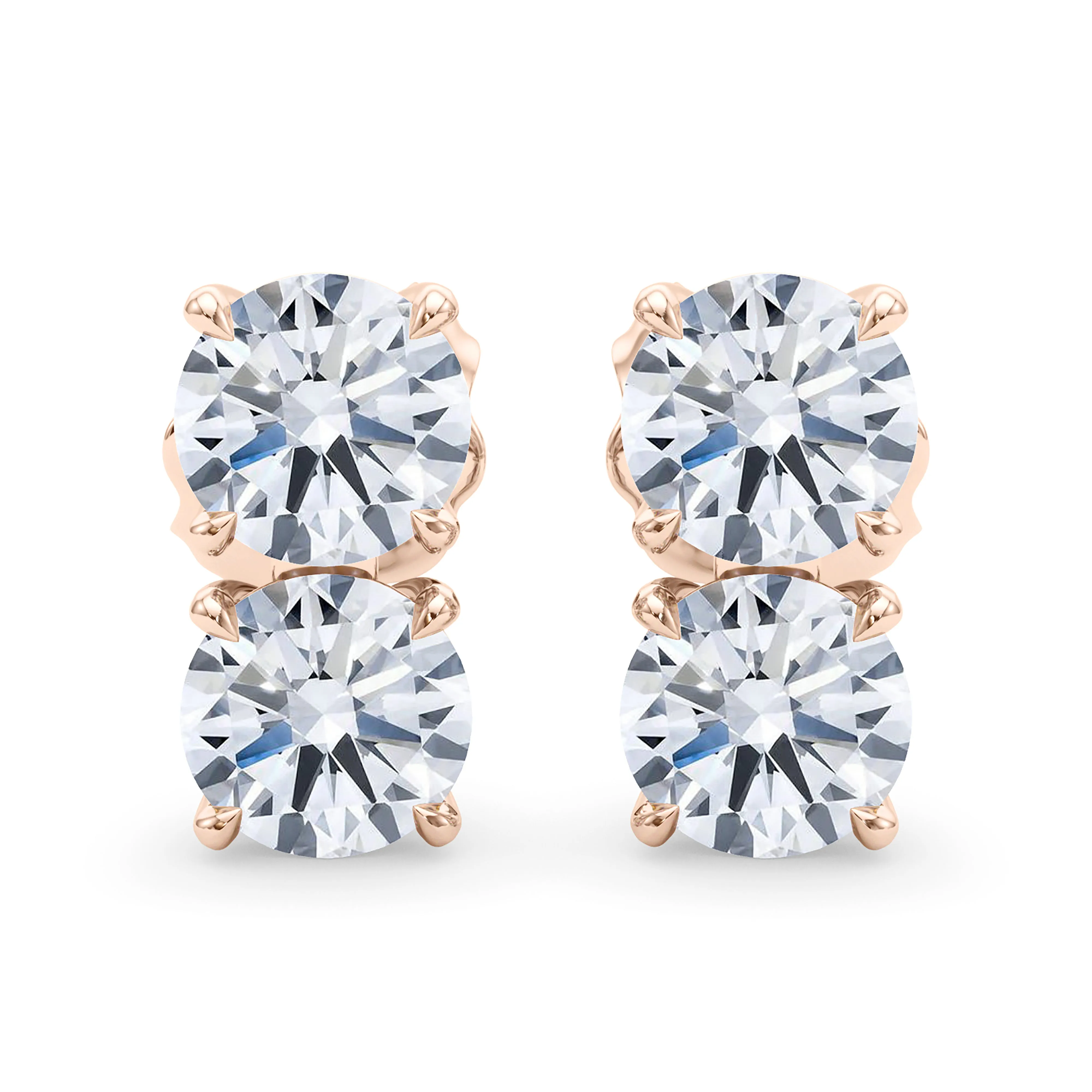 Double Diamond & Birthstone Earring