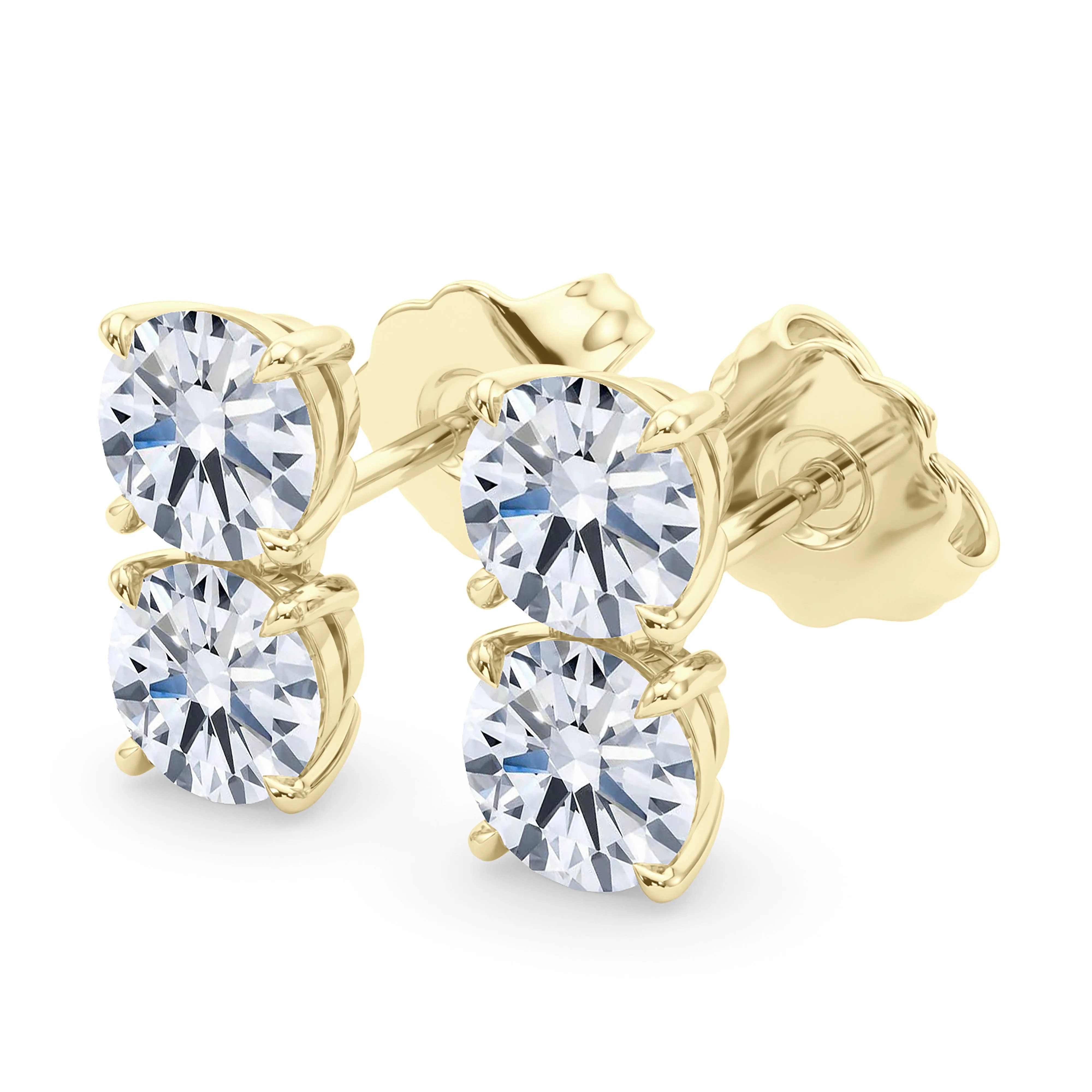 Double Diamond & Birthstone Earring
