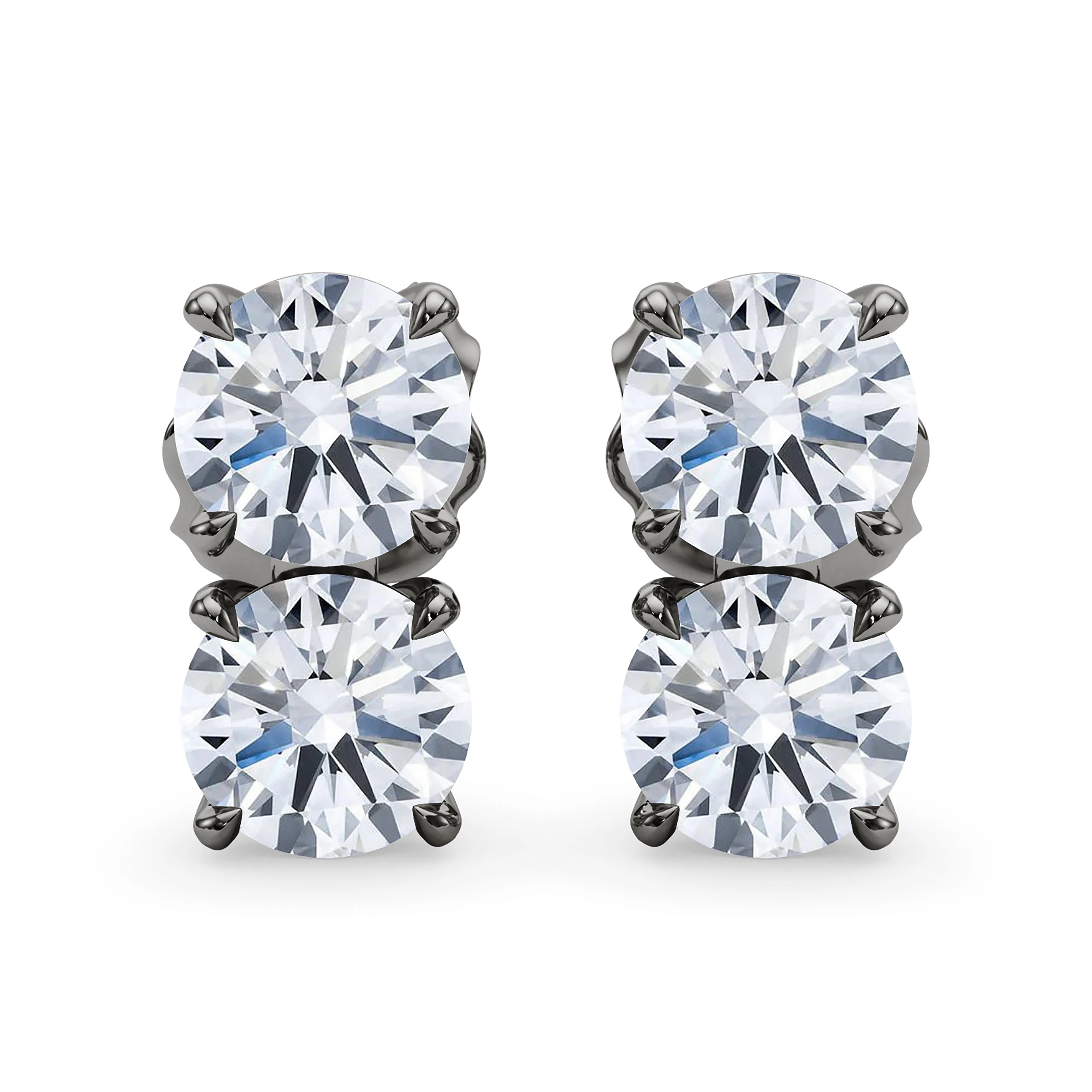 Double Diamond & Birthstone Earring