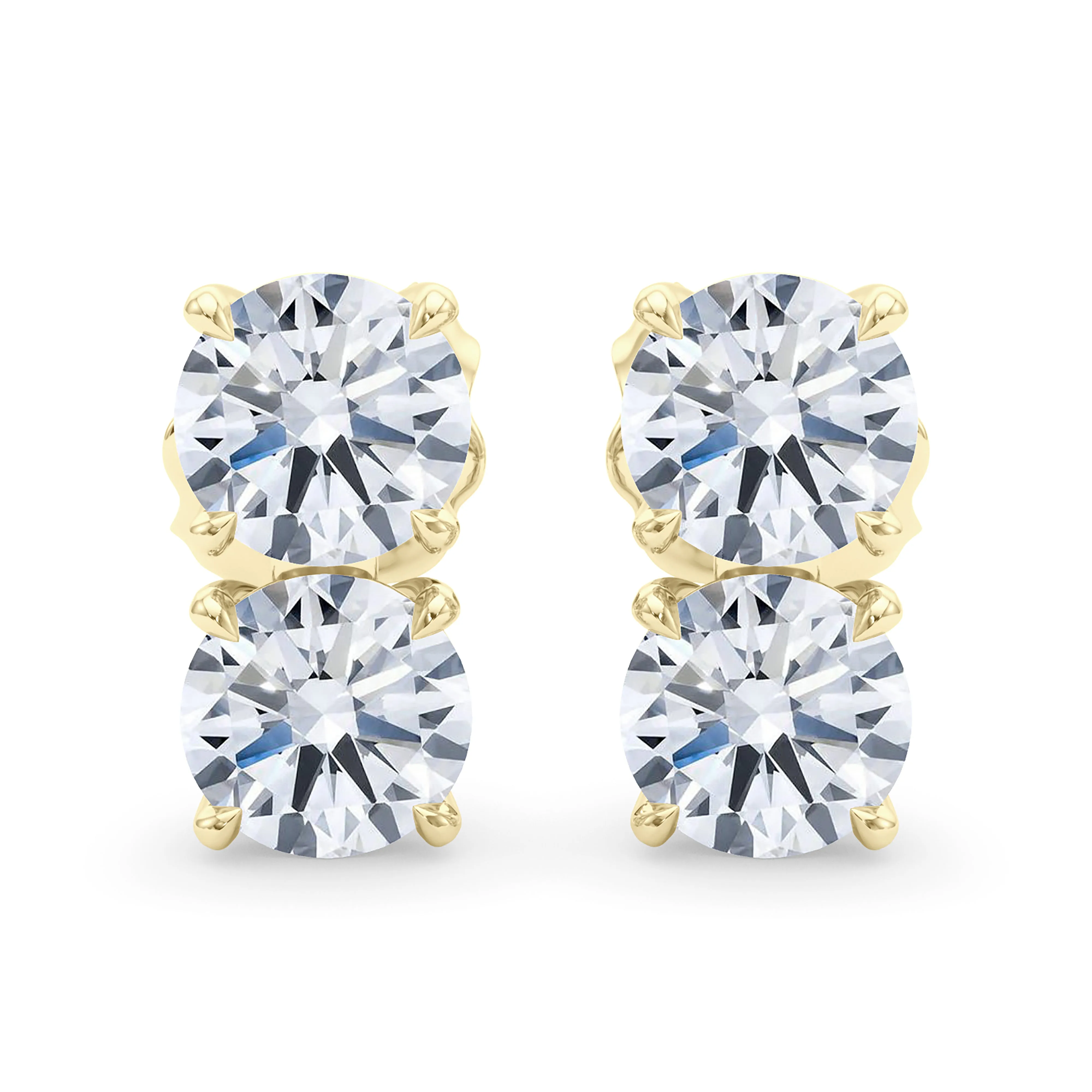 Double Diamond & Birthstone Earring