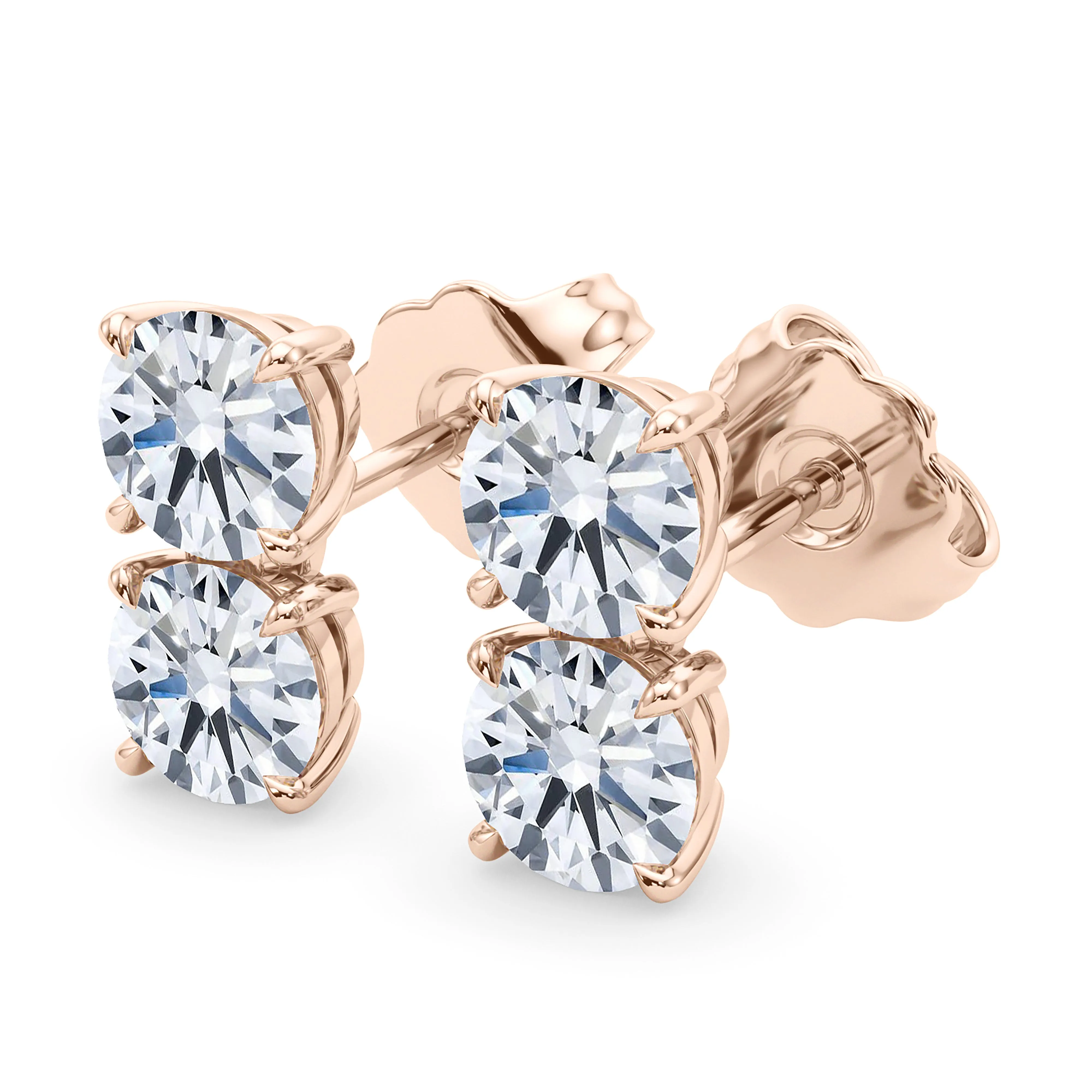 Double Diamond & Birthstone Earring