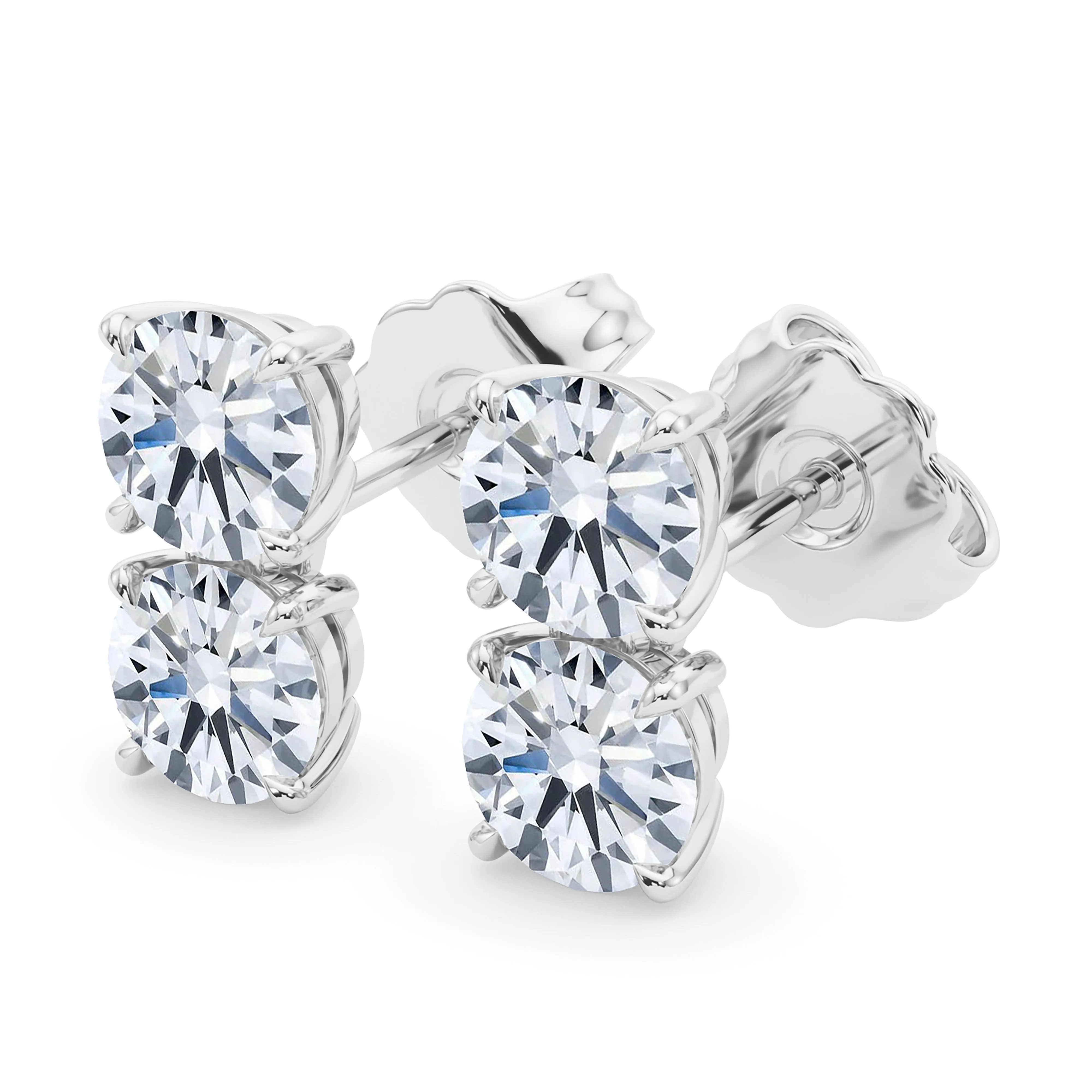 Double Diamond & Birthstone Earring
