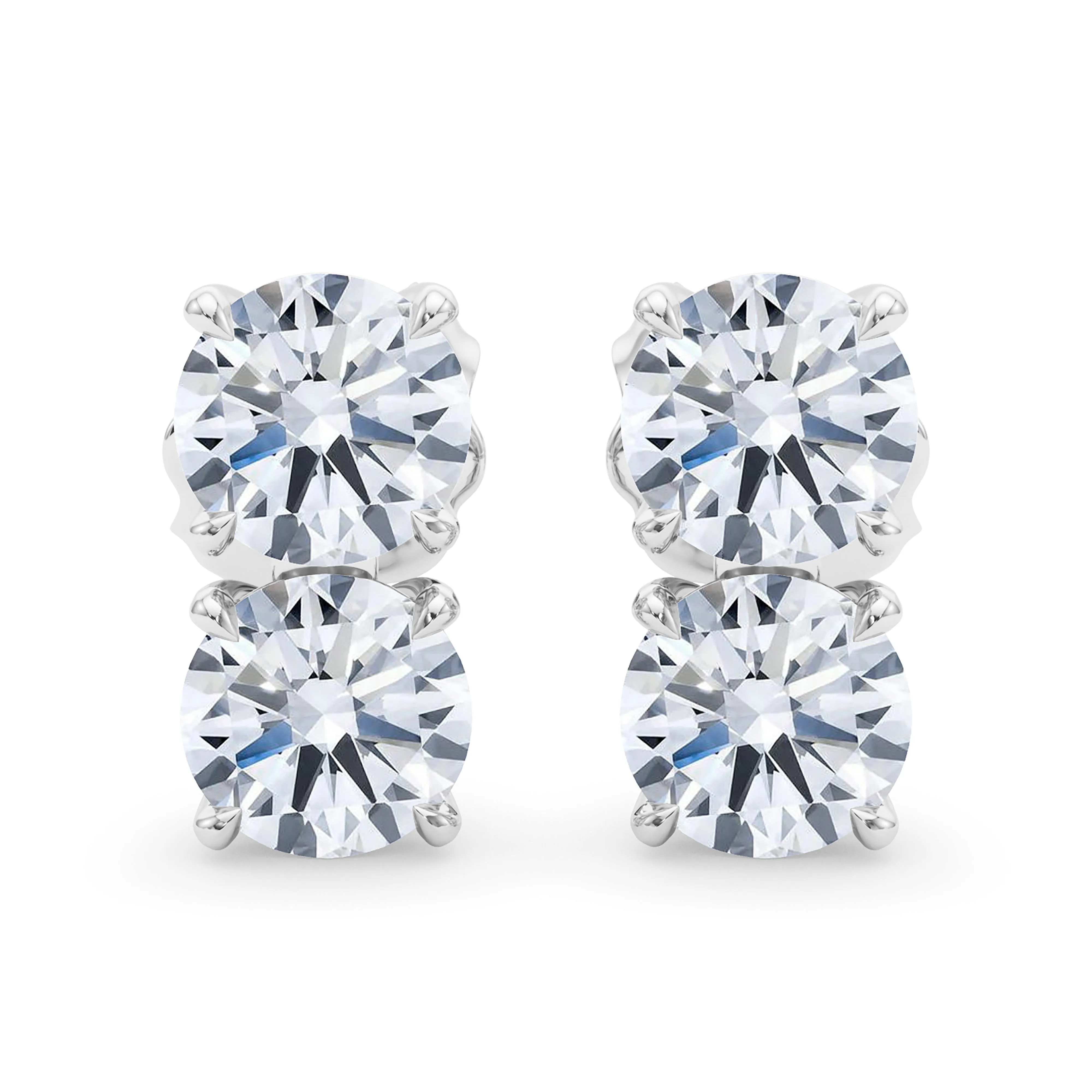 Double Diamond & Birthstone Earring