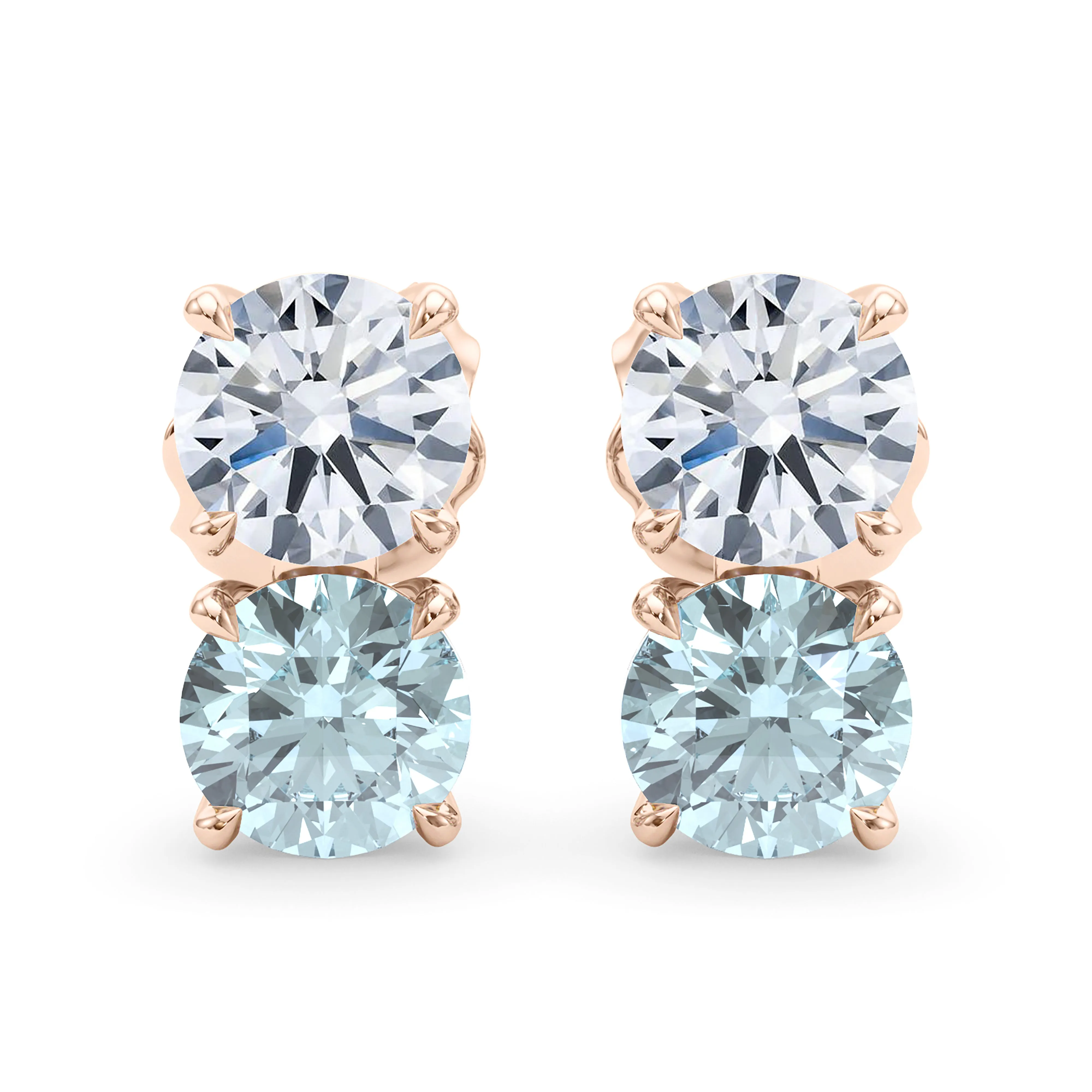 Double Diamond & Birthstone Earring