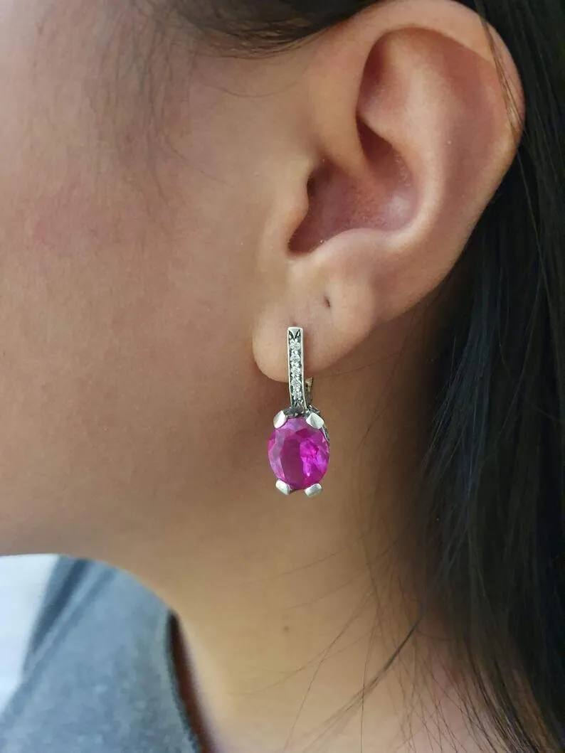 Drop Diamond Earrings - Sparkly Bridal Earrings - Brilliant Diamond Earrings