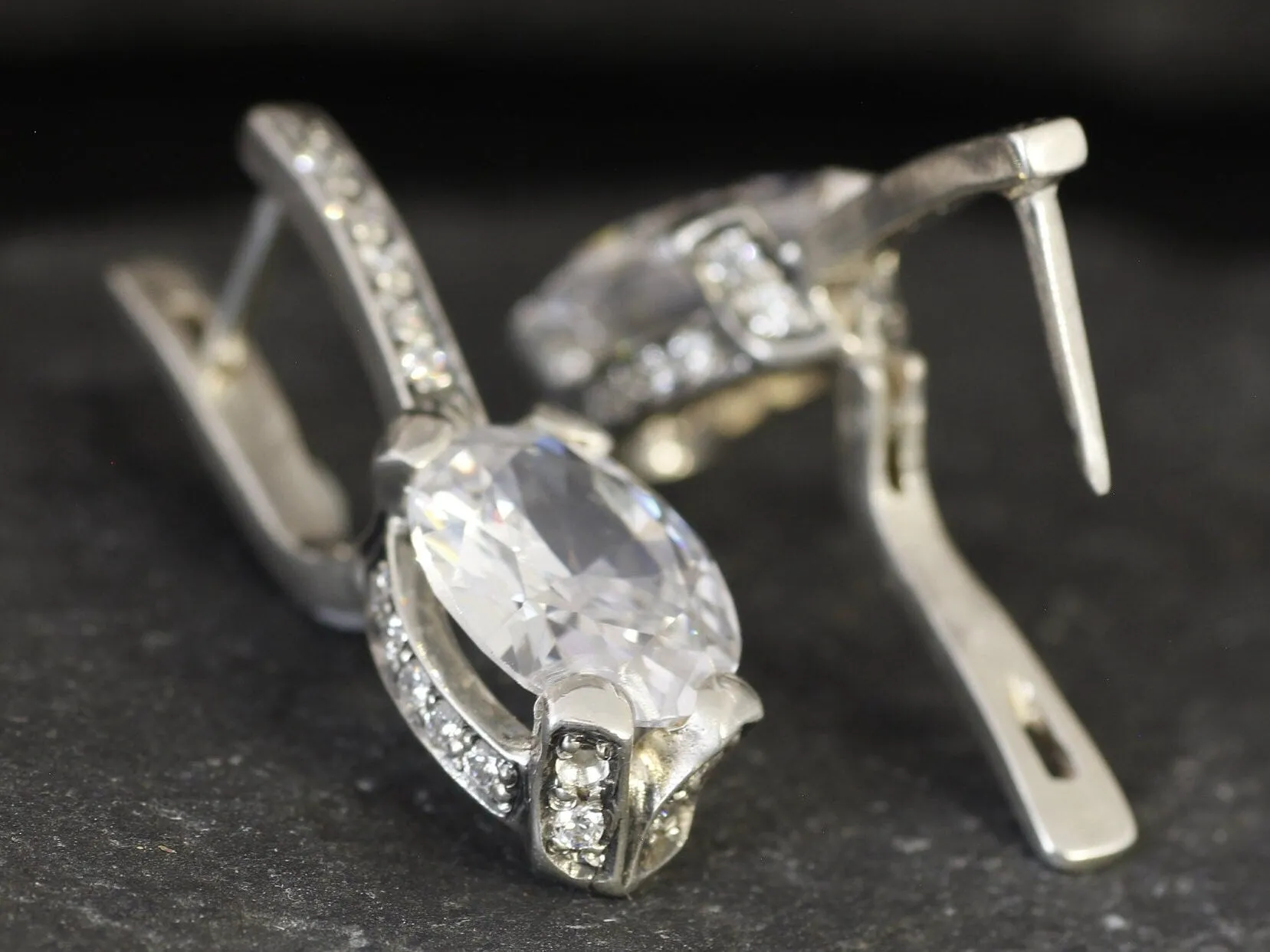 Drop Diamond Earrings - Sparkly Bridal Earrings - Brilliant Diamond Earrings
