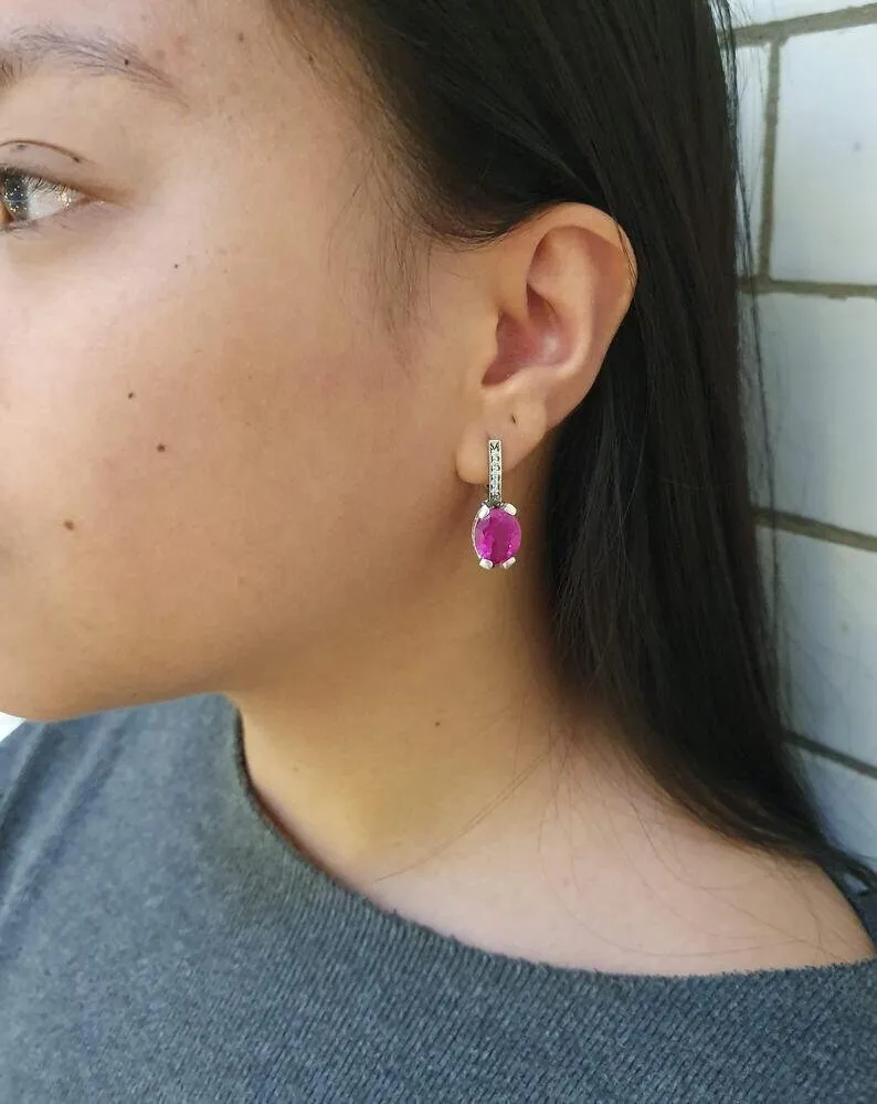 Drop Diamond Earrings - Sparkly Bridal Earrings - Brilliant Diamond Earrings
