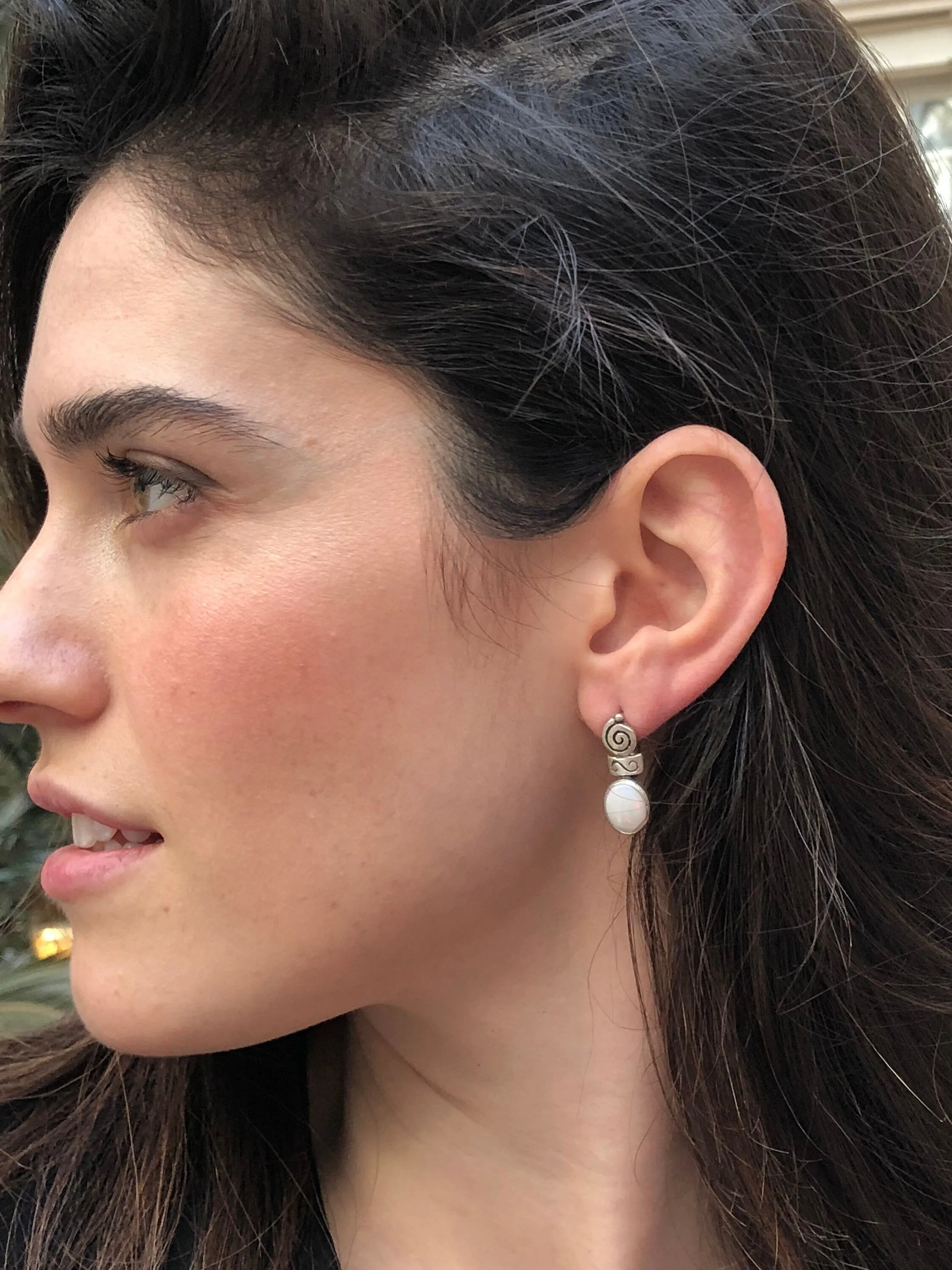 Drop Opal Earrings - Australian Opal Earrings - Vintage Boho Earrings