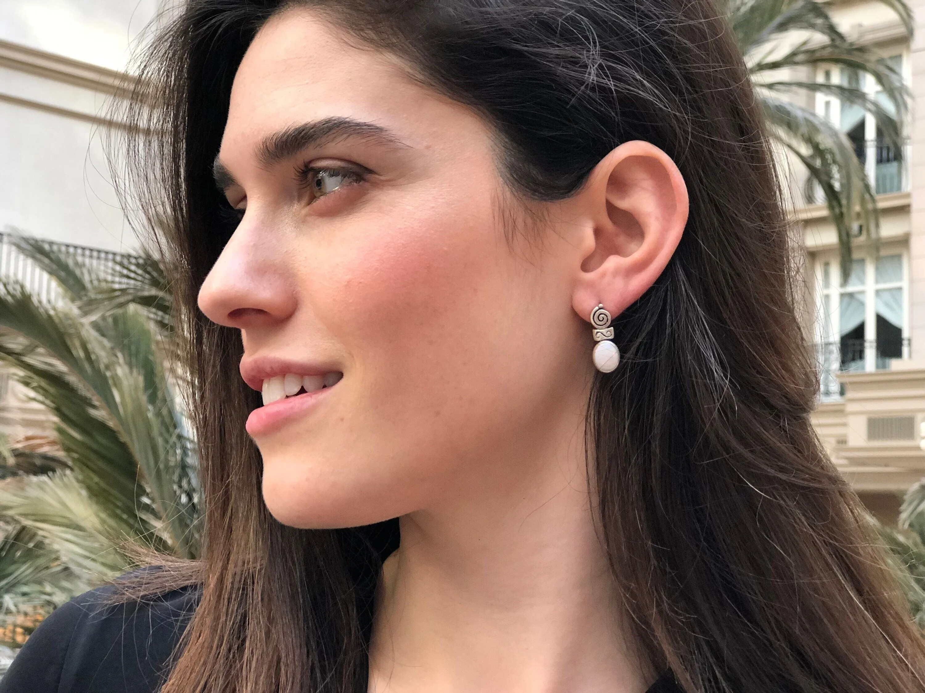 Drop Opal Earrings - Australian Opal Earrings - Vintage Boho Earrings