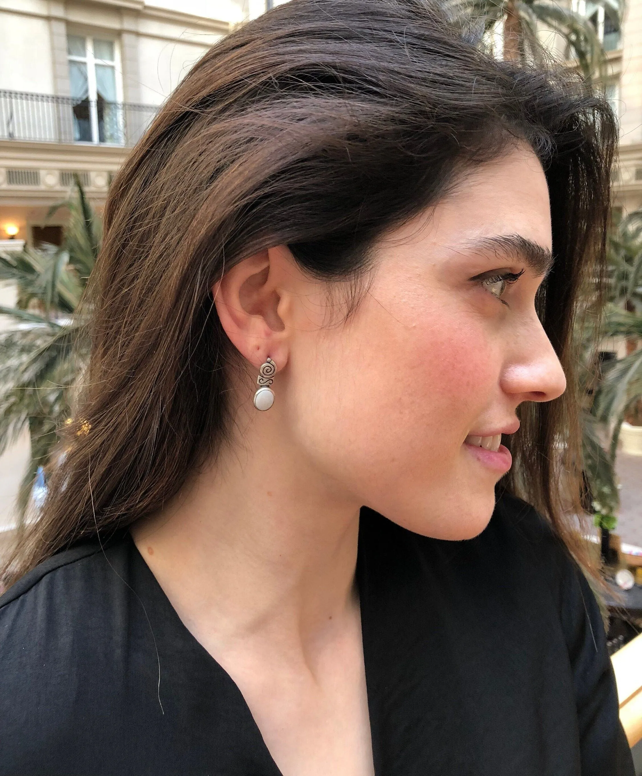 Drop Opal Earrings - Australian Opal Earrings - Vintage Boho Earrings