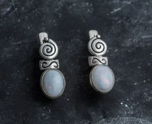 Drop Opal Earrings - Australian Opal Earrings - Vintage Boho Earrings