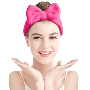 Elastic Hair Band Women Bowknot Bow Makeup Cosmetic Headbands Soft Coral Fleece Head Wraps