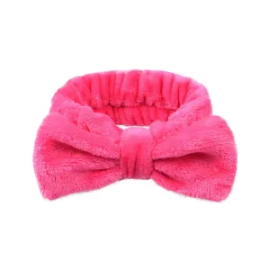 Elastic Hair Band Women Bowknot Bow Makeup Headbands Soft Coral Fleece Head Wraps