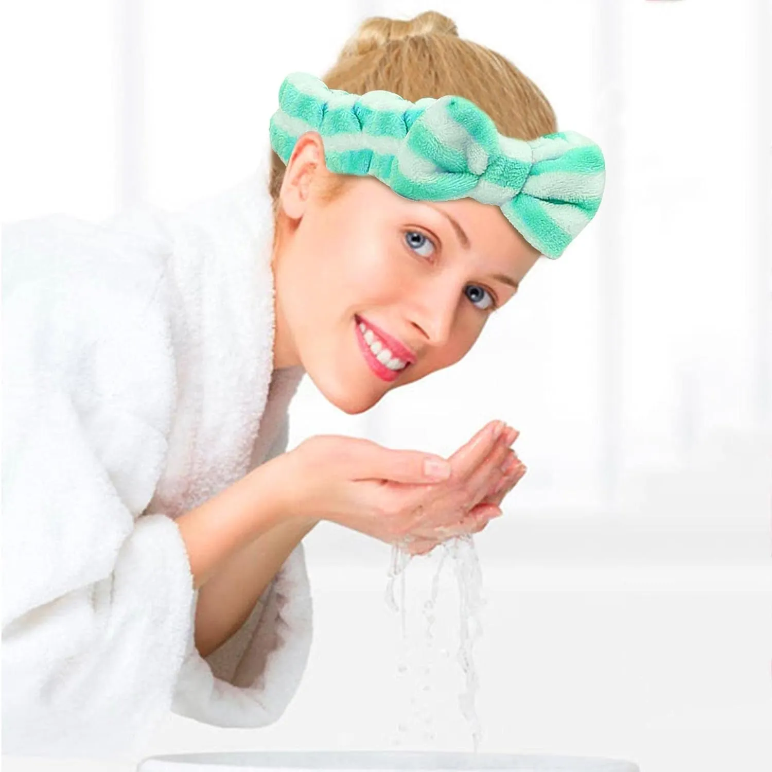 Elastic Hair Band Women Face Washing Headband Towel Soft Coral Fleece Head Wraps