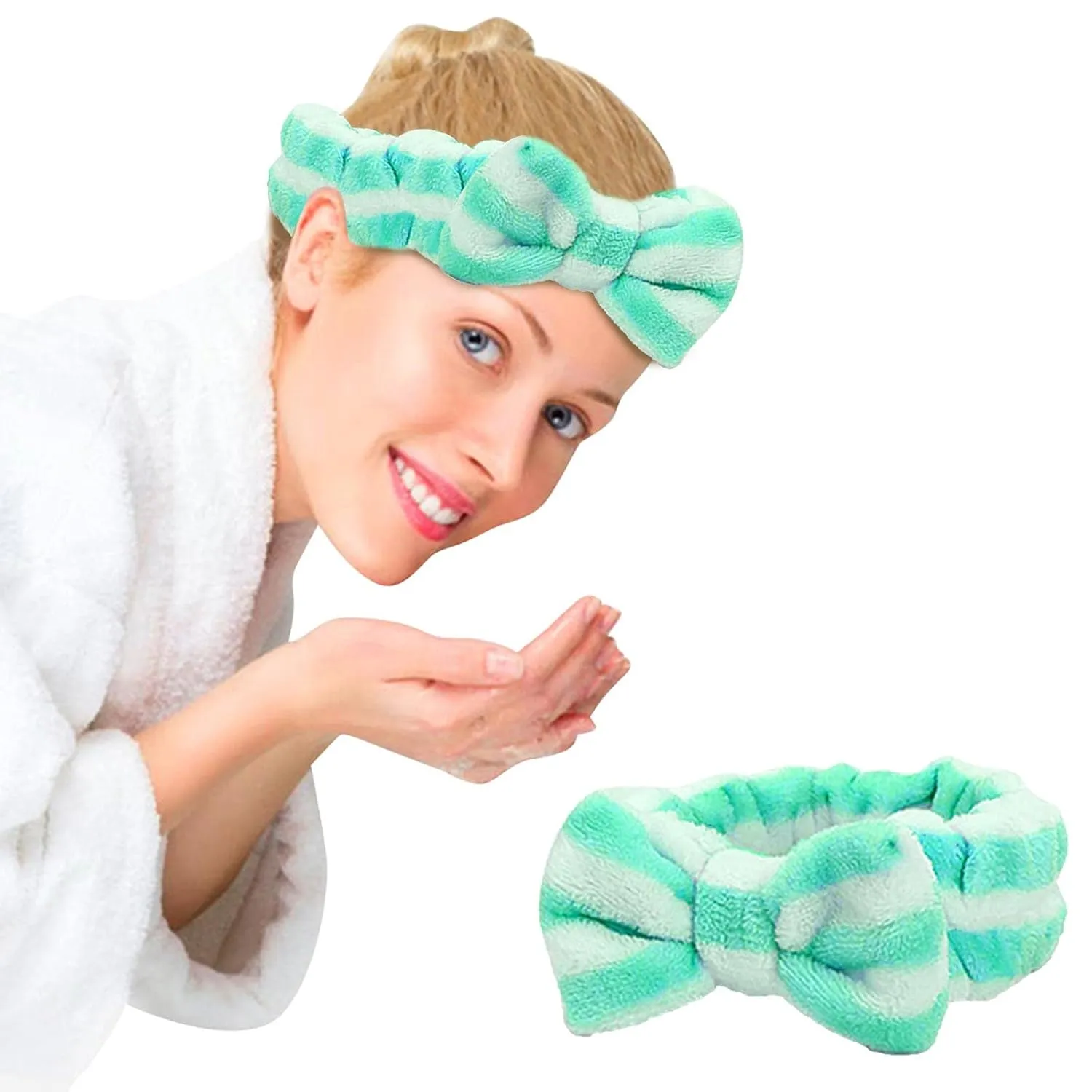 Elastic Hair Band Women Makeup Cosmetic Spa Hair Band Soft Coral Fleece Hair Band for Washing Face