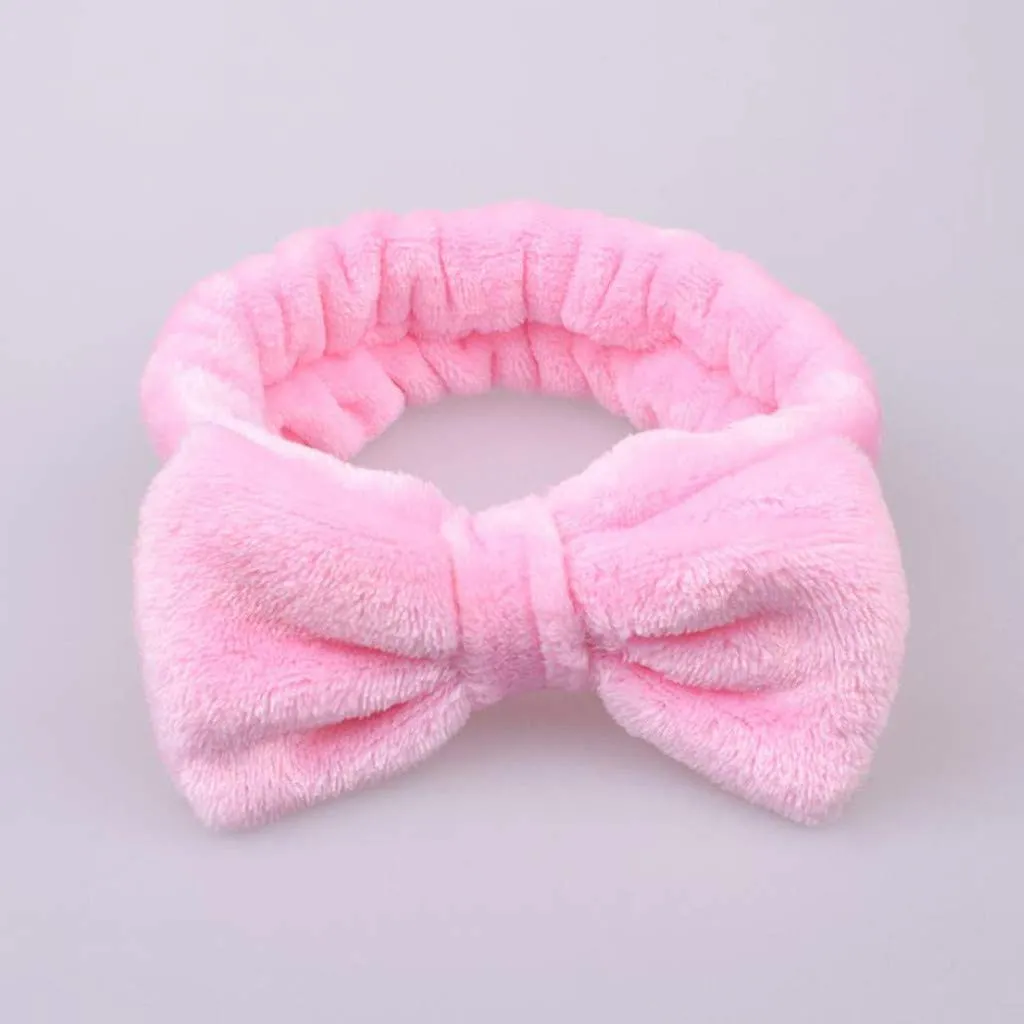 Elastic Hair Band Women Shower Washing Face Hair Band Towel Soft Coral Fleece Hair Band