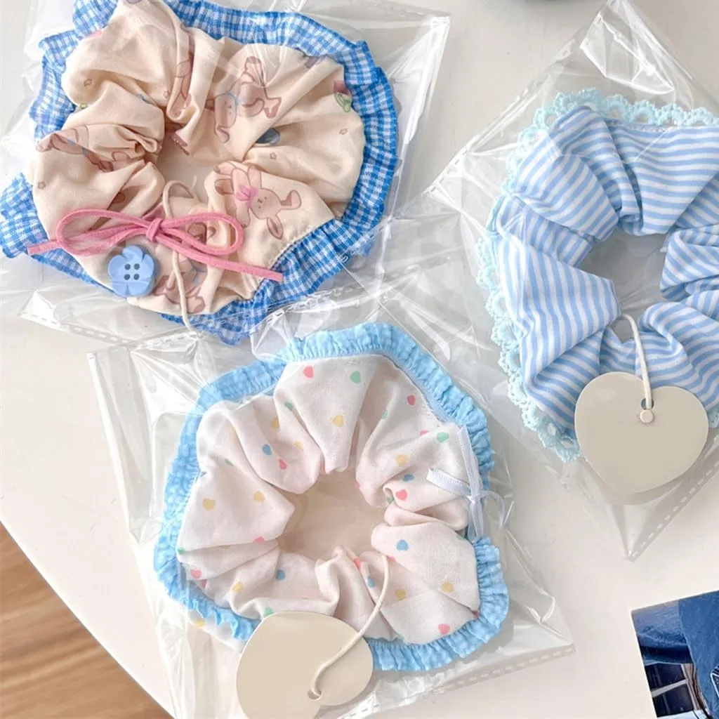 Elegant Hair Tie Hair Scrunchies with Ribbon Bowtie Elastic Hairband Hair Rope Scrunchy Lace Hairband Girl Hair Decors