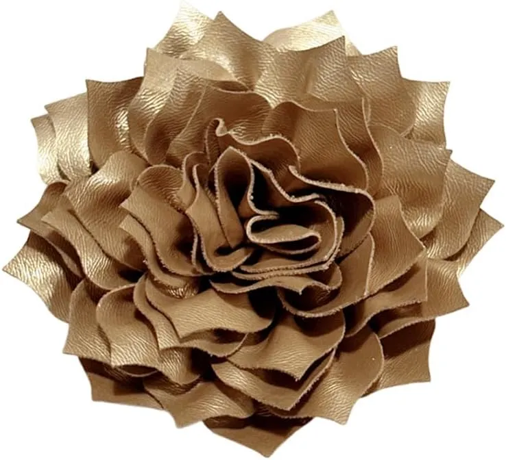 Elegant Leather Peony Flower Brooch Pin for Women Men Handmade Dainty Imitation Leather Rose Floral Brooches Lapel Pins Glossy Wedding Holiday Christmas Dress Accessories Jewelry Gift