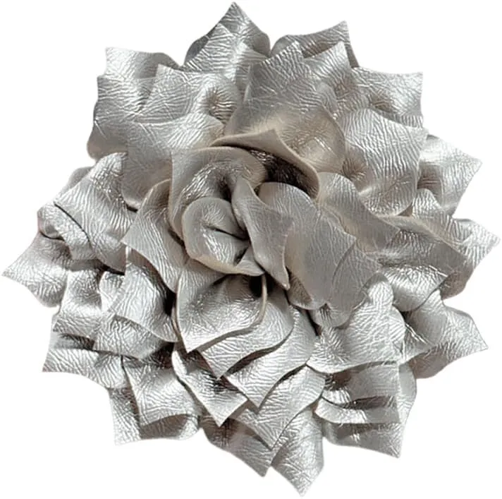 Elegant Leather Peony Flower Brooch Pin for Women Men Handmade Dainty Imitation Leather Rose Floral Brooches Lapel Pins Glossy Wedding Holiday Christmas Dress Accessories Jewelry Gift