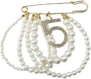 Elegant Pearl Brooch Pin Vintage Tassel Pendant for Women Wedding Brooches