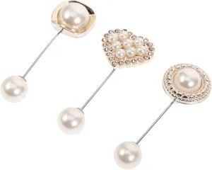 Elegant Pearl Rhinestone Brooch Cardigan Sweater Pin Women's Shawl Pin Fashion Accessory Compact Brooch