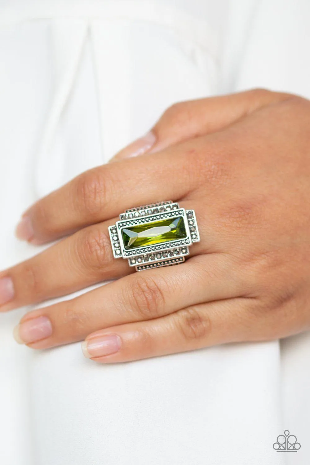 Empire Green Gemstone Ring - Paparazzi Accessories