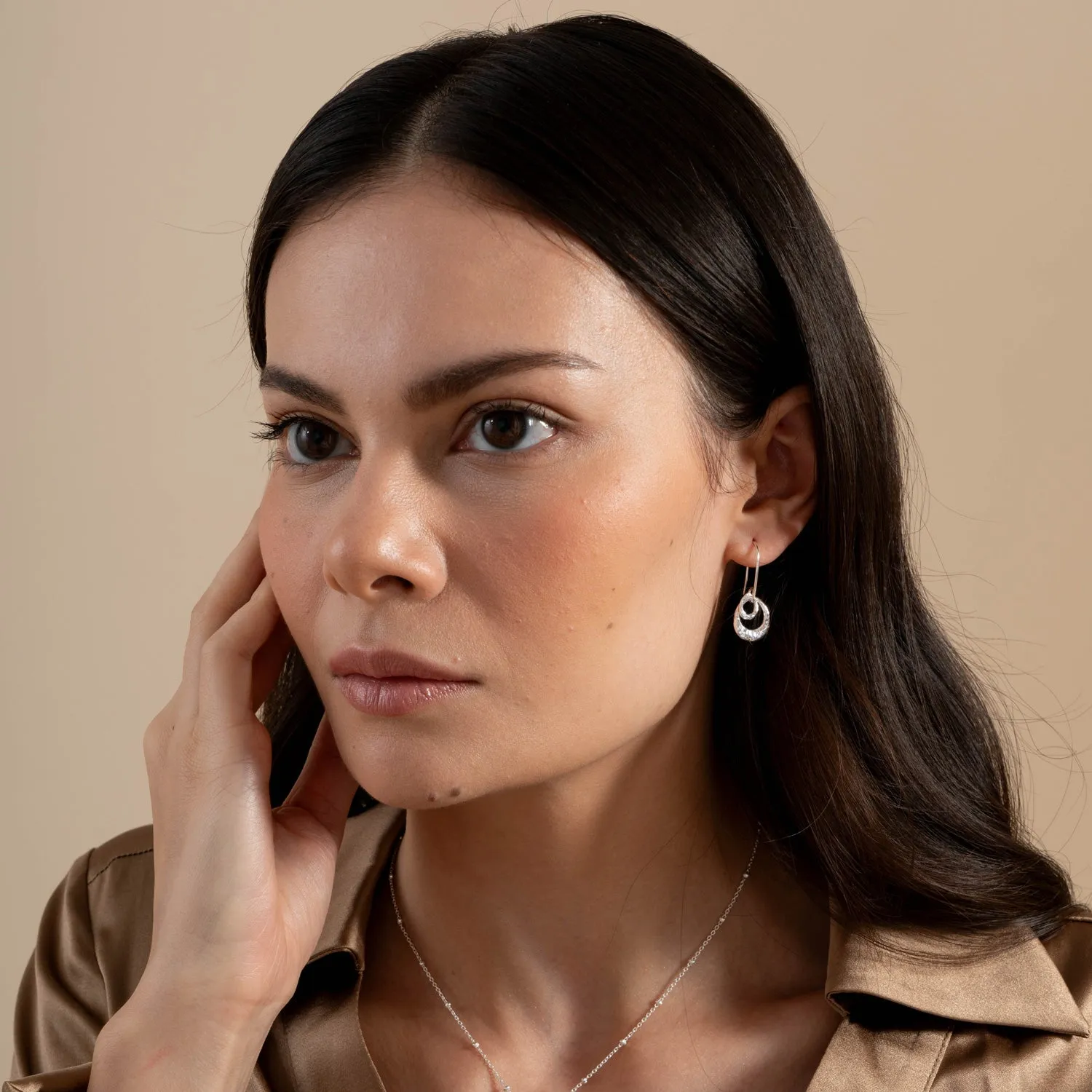 Entwined Double Oval Drop Earrings