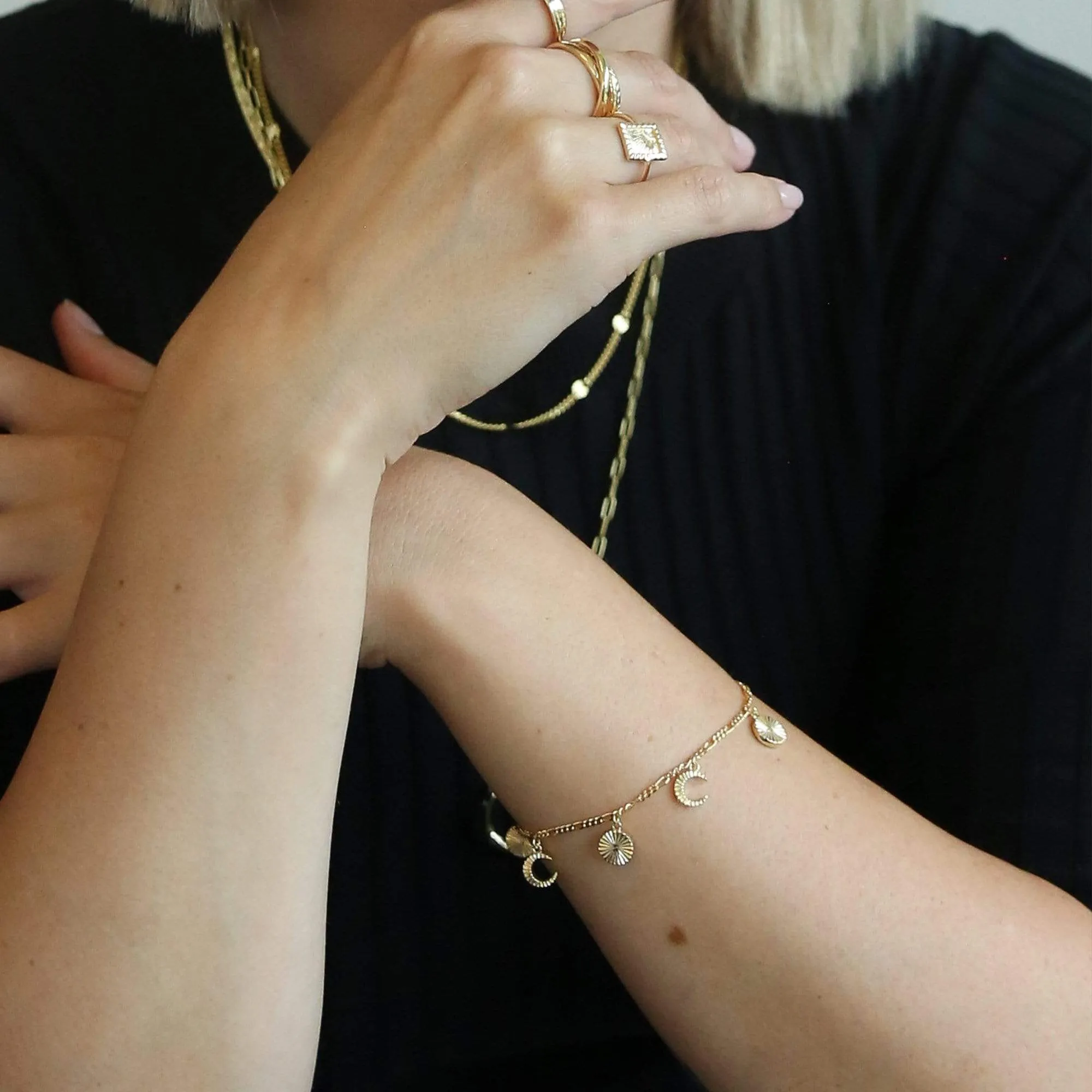 Estée Lalonde Luna Charm Bracelet 18Ct Gold Plated