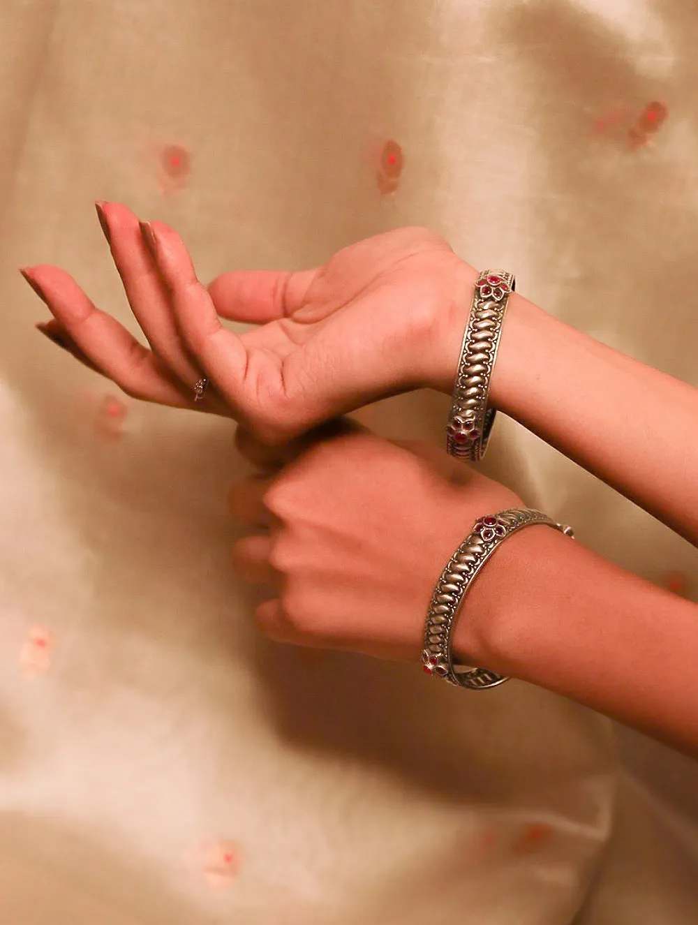 Exclusive Pure Silver Traditional Maharashtrian Kangans
