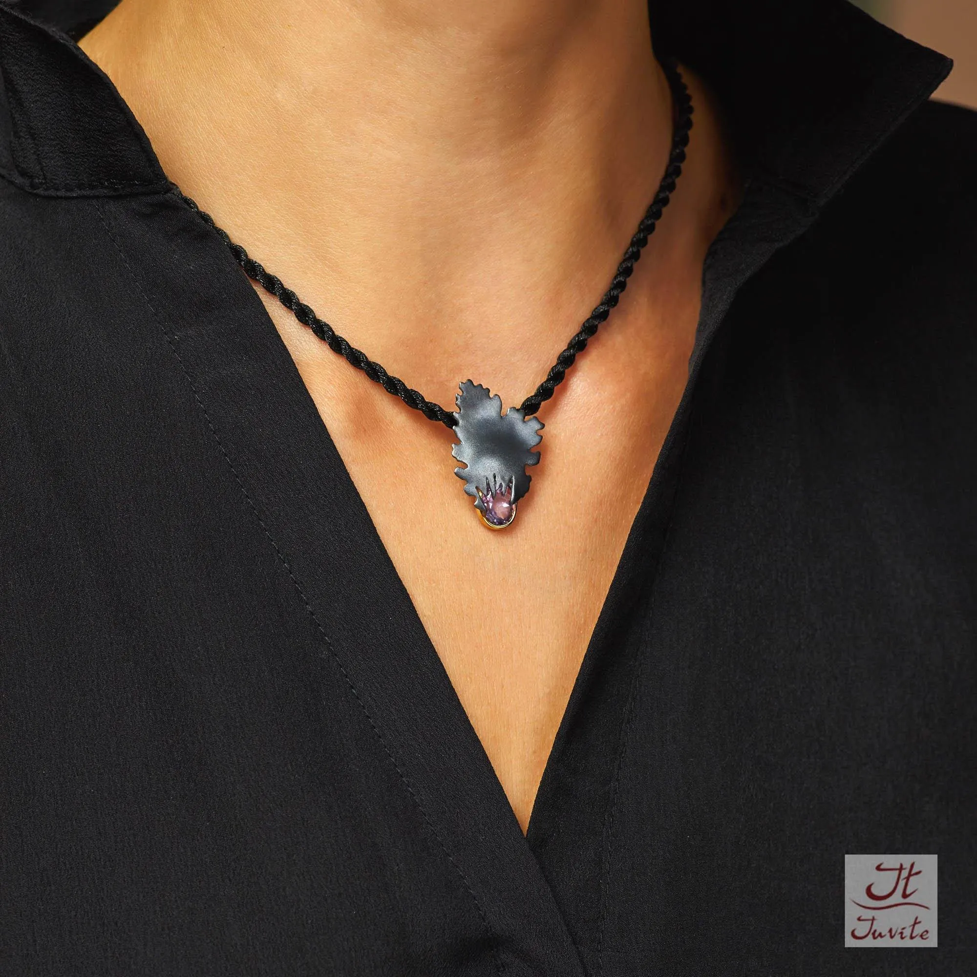 Falling Flame Sterling Silver Pendant