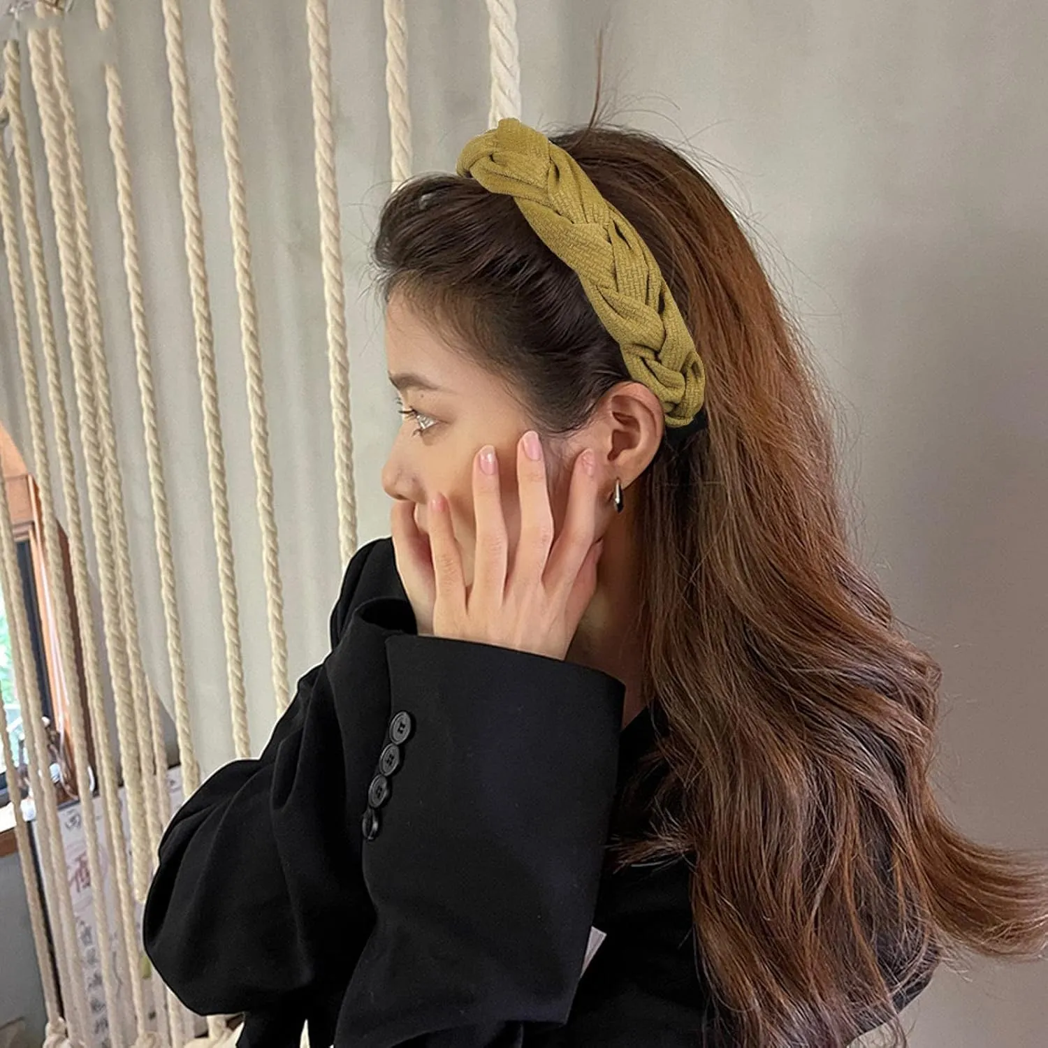 Fashion Headbands for Women Non Slip Wide Head Bands Cute Boho Hair Hoops Accessories for Girls (Green, One Size)