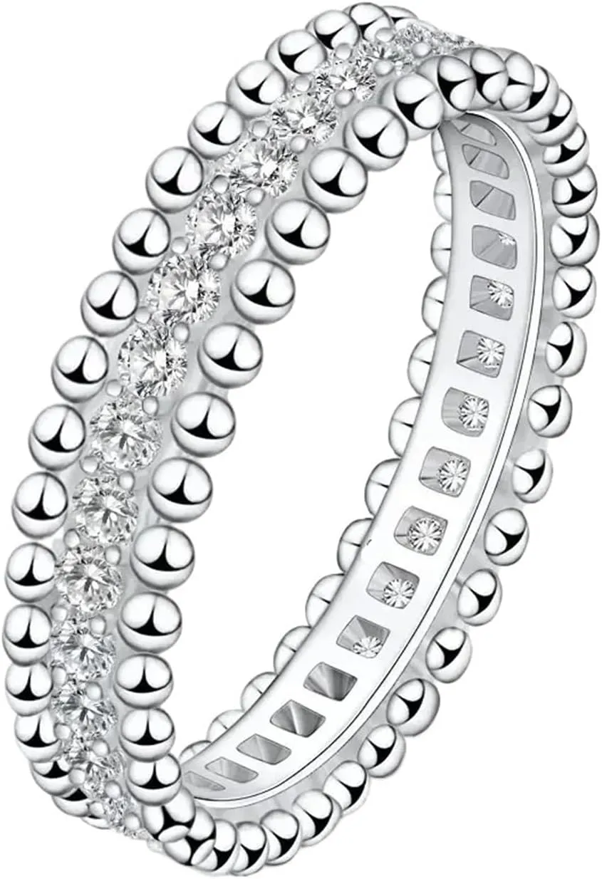 Fashion Ring Full Moissanite Dating Couple Promise Rings Silver Diamond Wedding Bands Women Fine Jewelry Decorative Ring