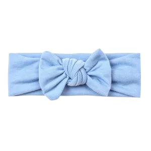 Fashionable Baby Girl Hairbands Handmade Headbands With Big Bows Soft Nylon Baby Hairband Lightweight Headband (Blue, One Size)